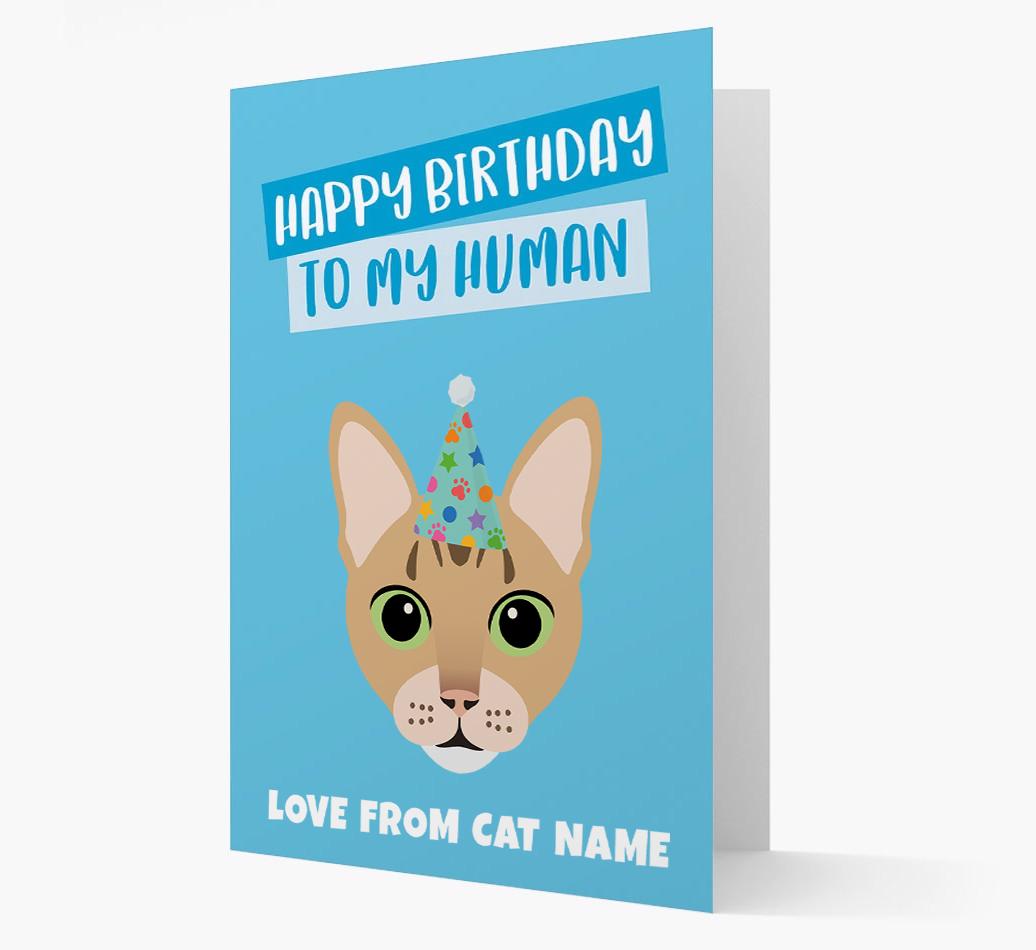 'Happy Birthday to My Human' - Personalized {breedCommonName} Card