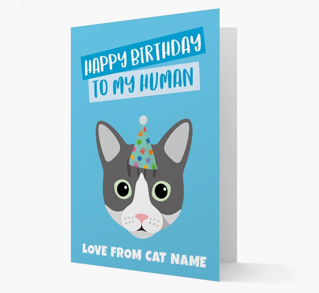 'Happy Birthday to My Human' - Personalized {breedCommonName} Card