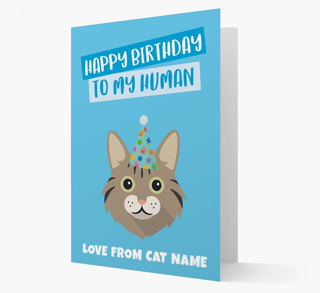 'Happy Birthday to My Human' - Personalized {breedCommonName} Card