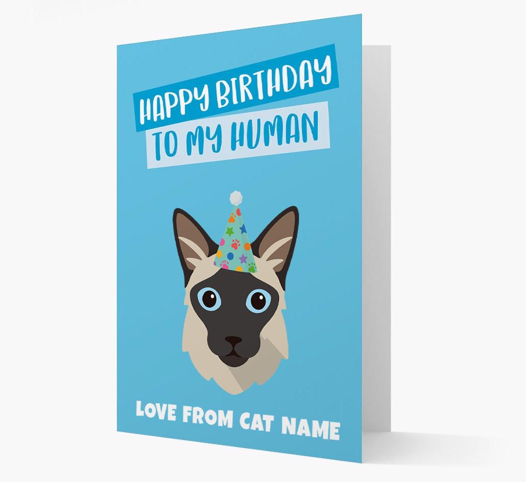 'Happy Birthday to My Human' - Personalized {breedCommonName} Card