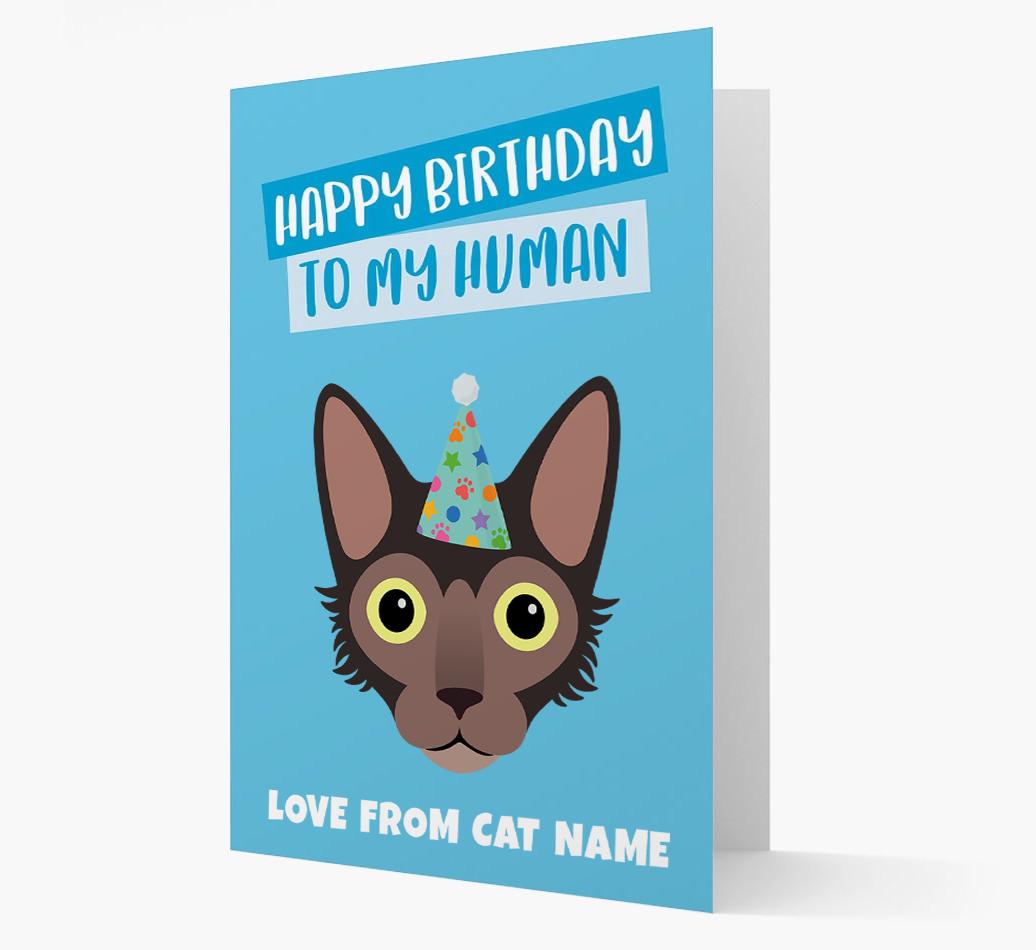 'Happy Birthday to My Human' - Personalized {breedCommonName} Card