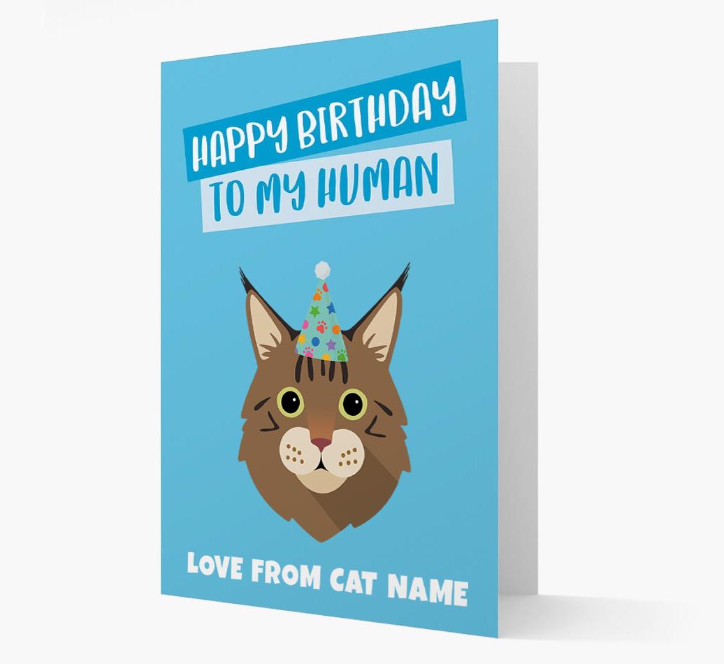 'Happy Birthday to My Human' - Personalized {breedCommonName} Card