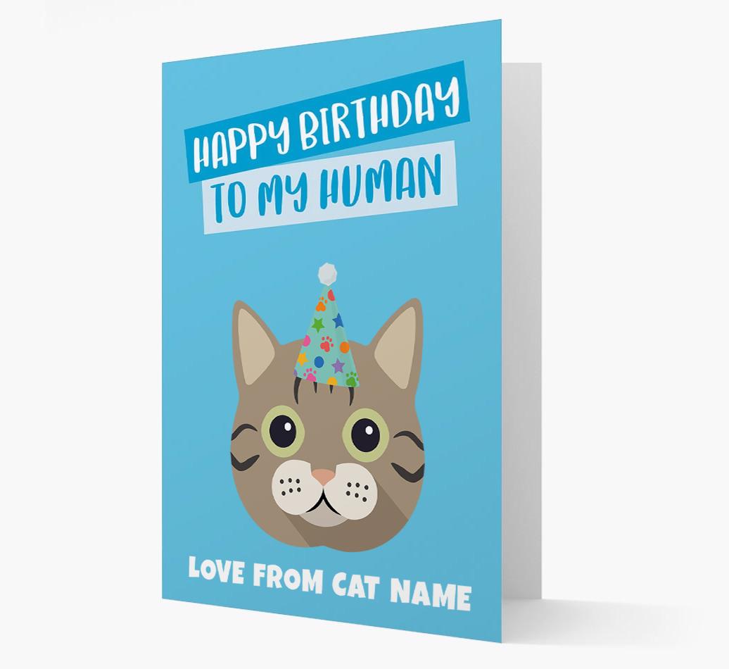 'Happy Birthday to My Human' - Personalized {breedCommonName} Card