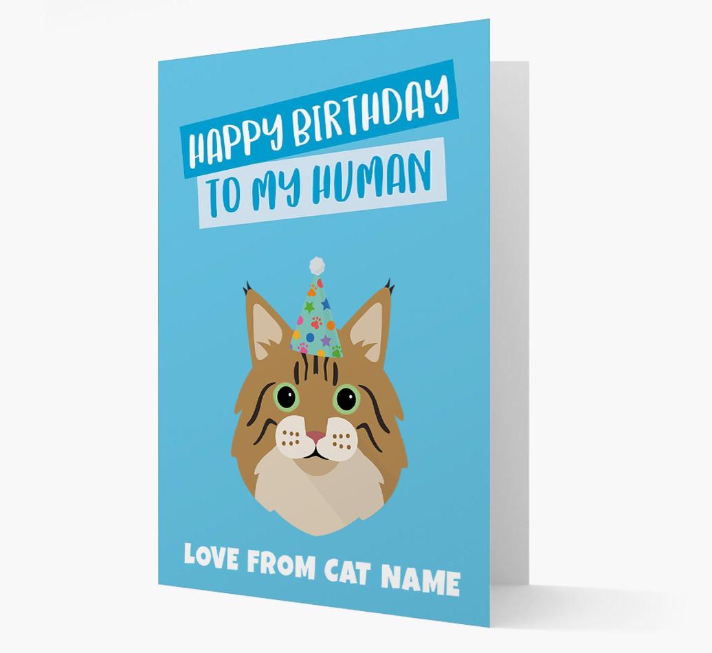 'Happy Birthday to My Human' - Personalized {breedCommonName} Card