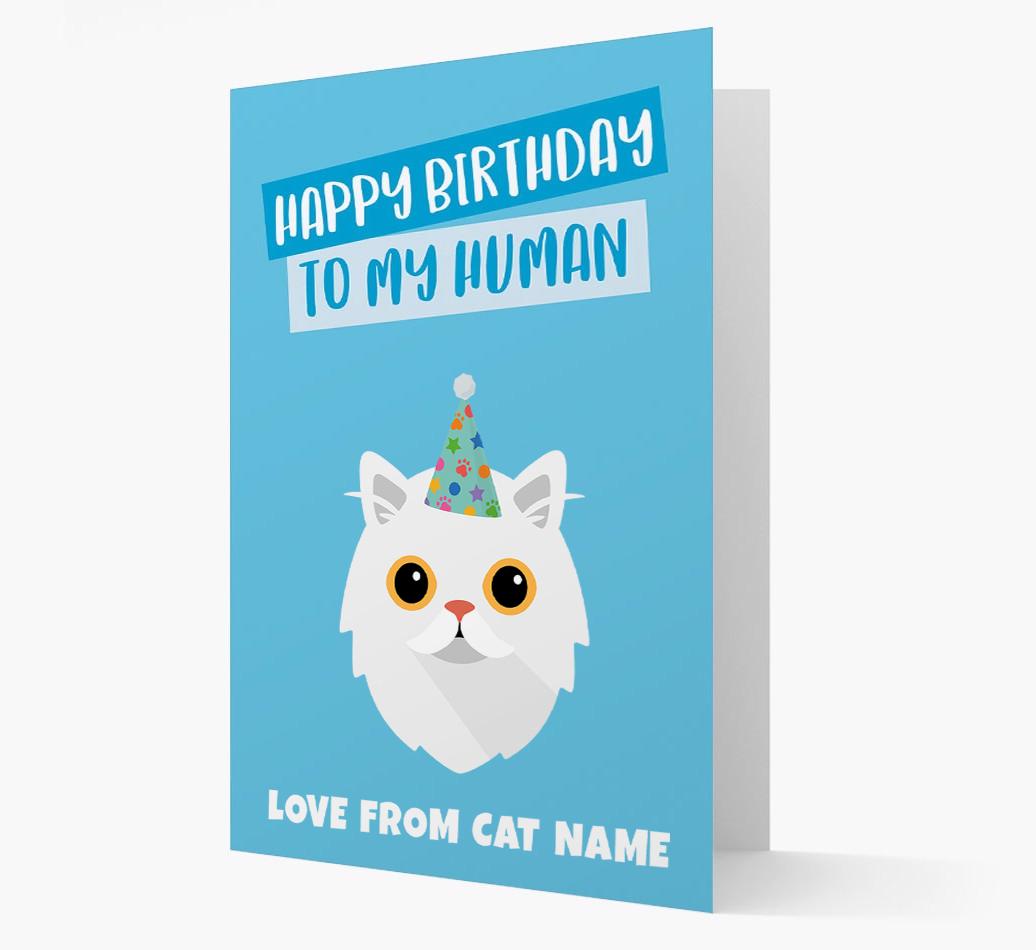 'Happy Birthday to My Human' - Personalized {breedCommonName} Card