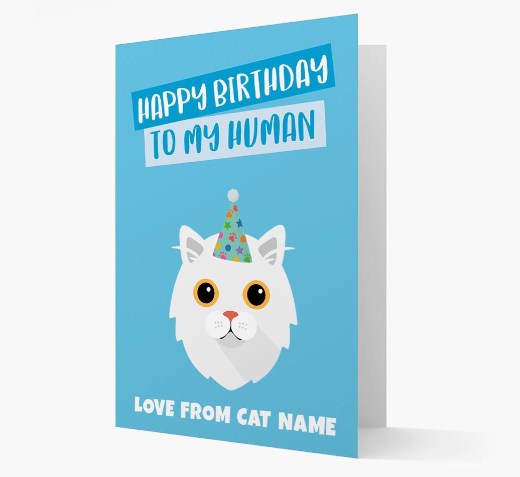 'Happy Birthday to My Human' - Personalized {breedCommonName} Card