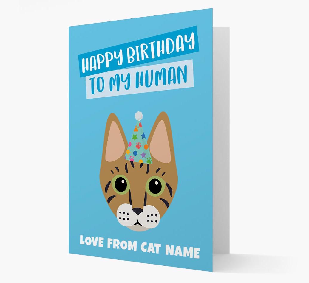 'Happy Birthday to My Human' - Personalized {breedCommonName} Card