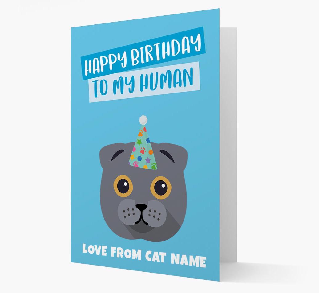 'Happy Birthday to My Human' - Personalized {breedCommonName} Card