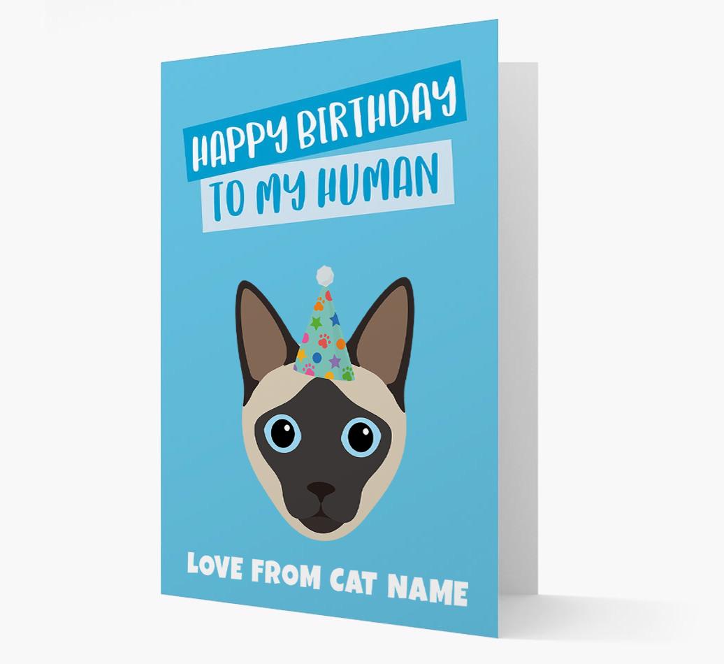 'Happy Birthday to My Human' - Personalized {breedCommonName} Card