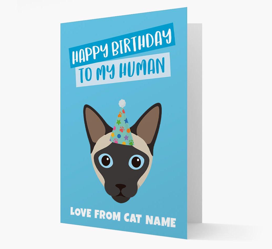 'Happy Birthday to My Human' - Personalized {breedCommonName} Card