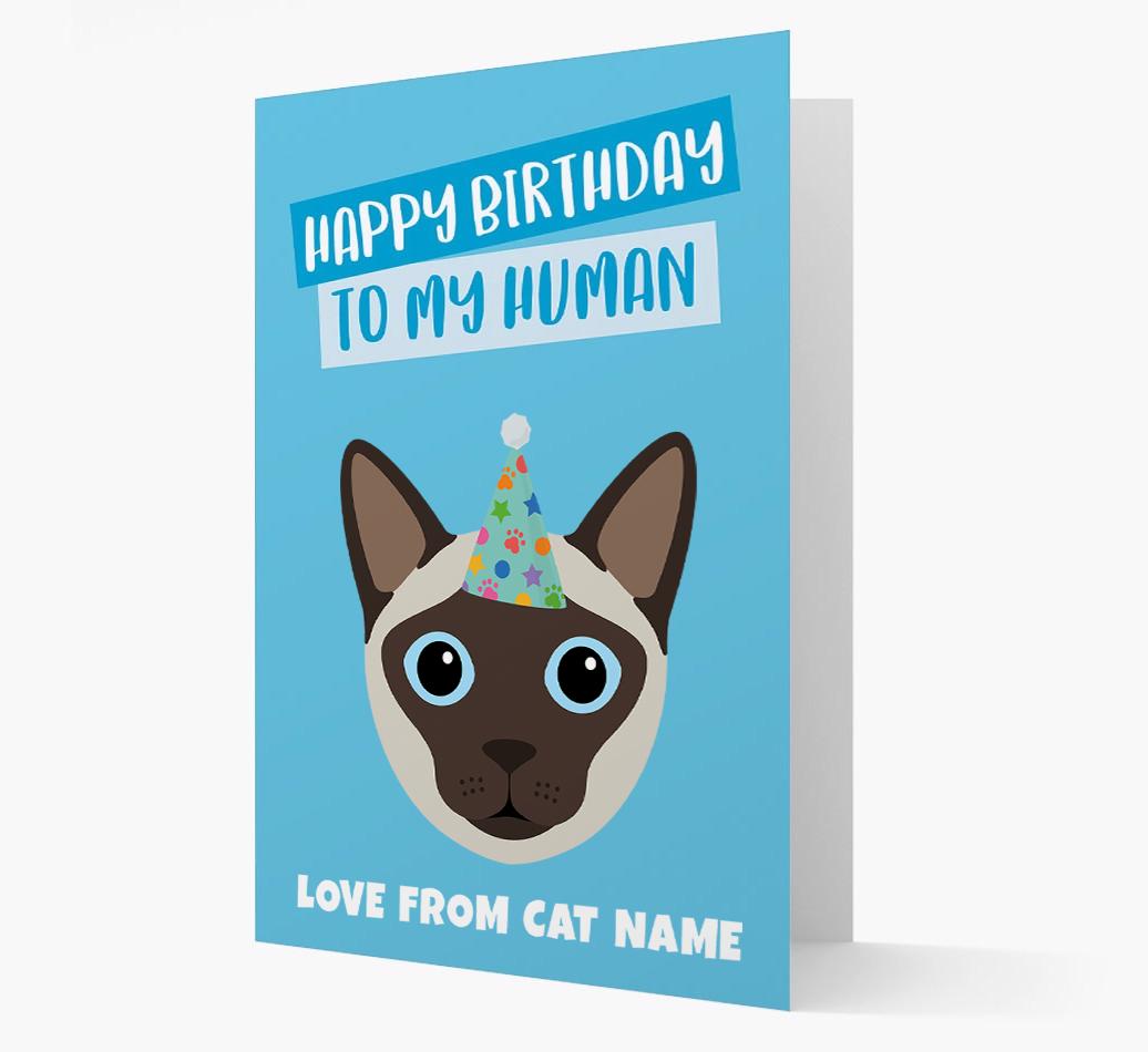 'Happy Birthday to My Human' - Personalized {breedCommonName} Card