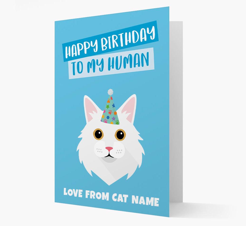 'Happy Birthday to My Human' - Personalized {breedCommonName} Card