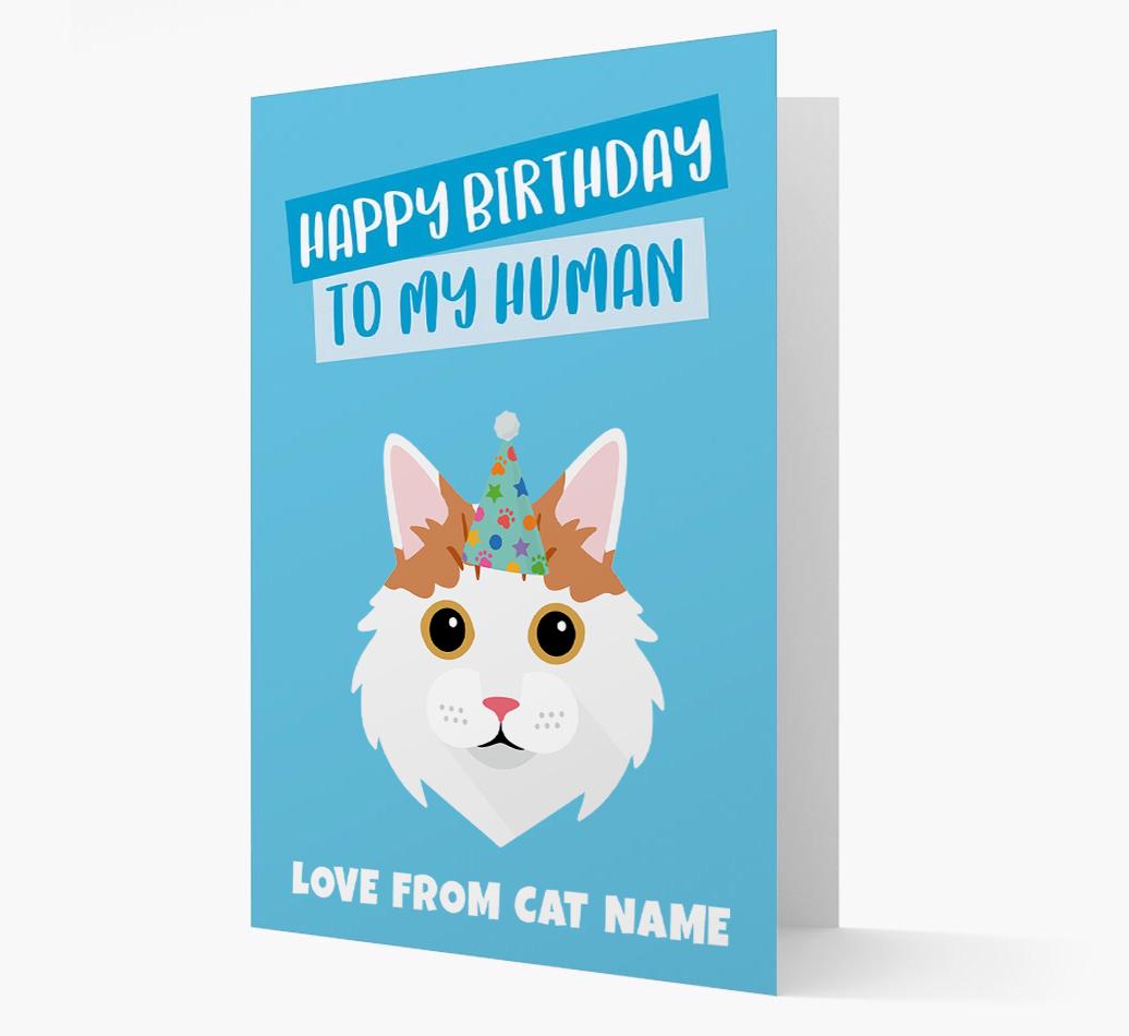'Happy Birthday to My Human' - Personalized {breedCommonName} Card