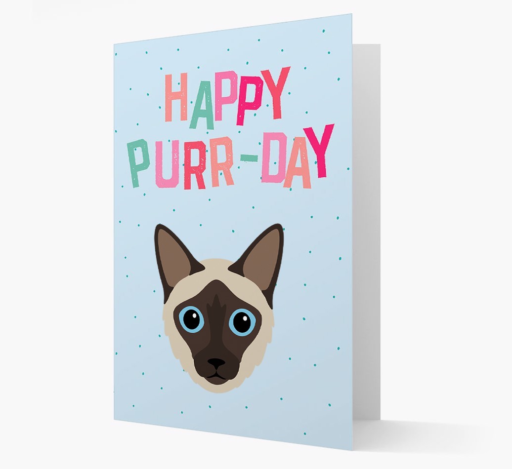 'Happy Purr-Day' - Personalised {breedCommonName} Card