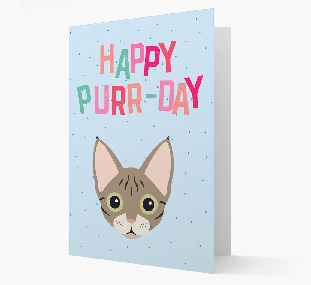 'Happy Purr-Day' - Personalised {breedCommonName} Card
