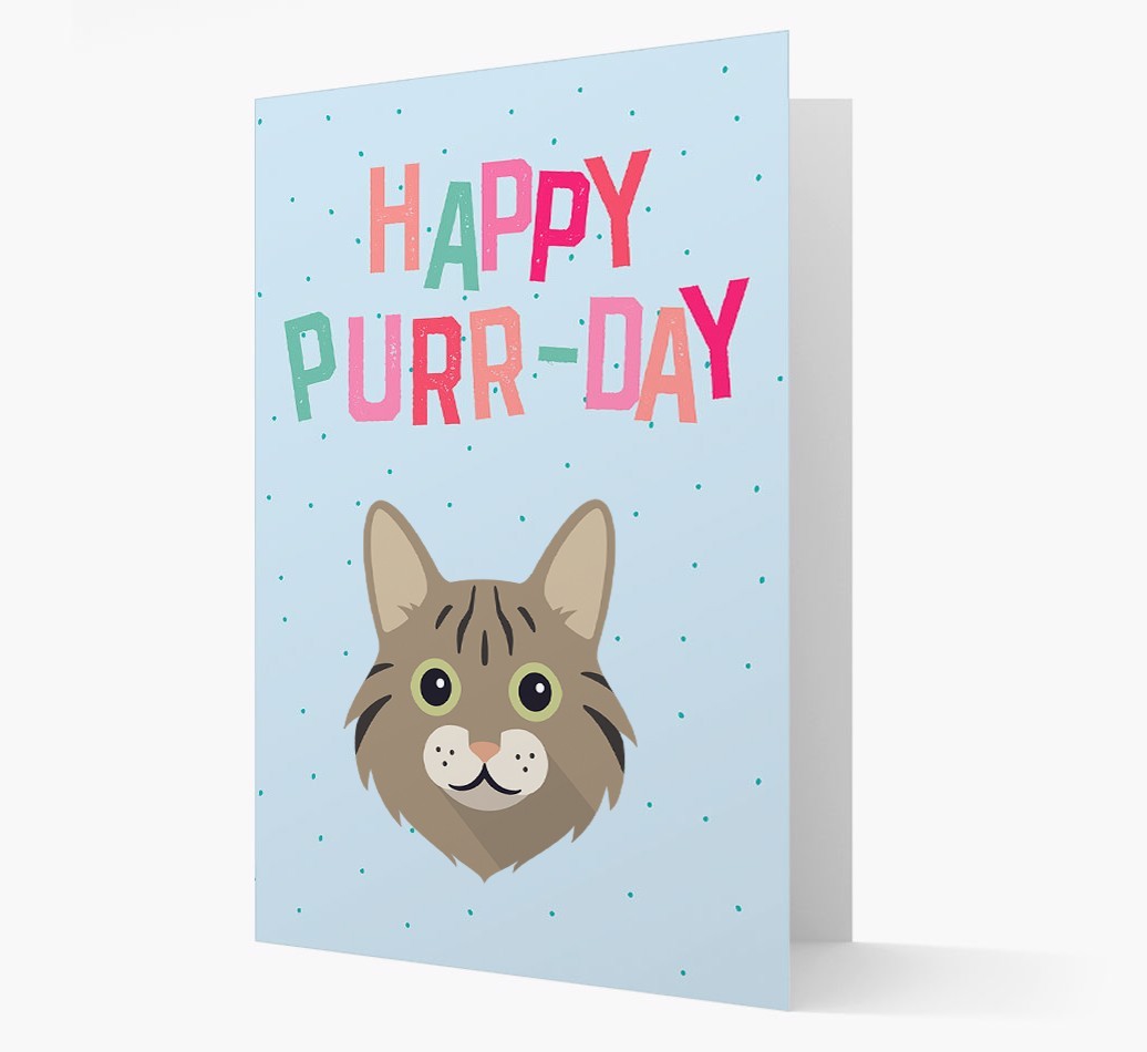 'Happy Purr-Day' - Personalised {breedCommonName} Card