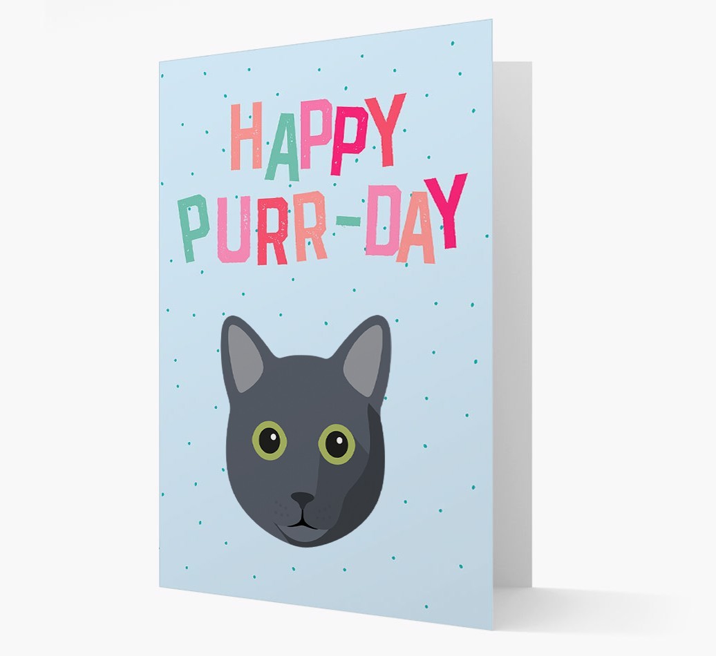 'Happy Purr-Day' - Personalised {breedCommonName} Card