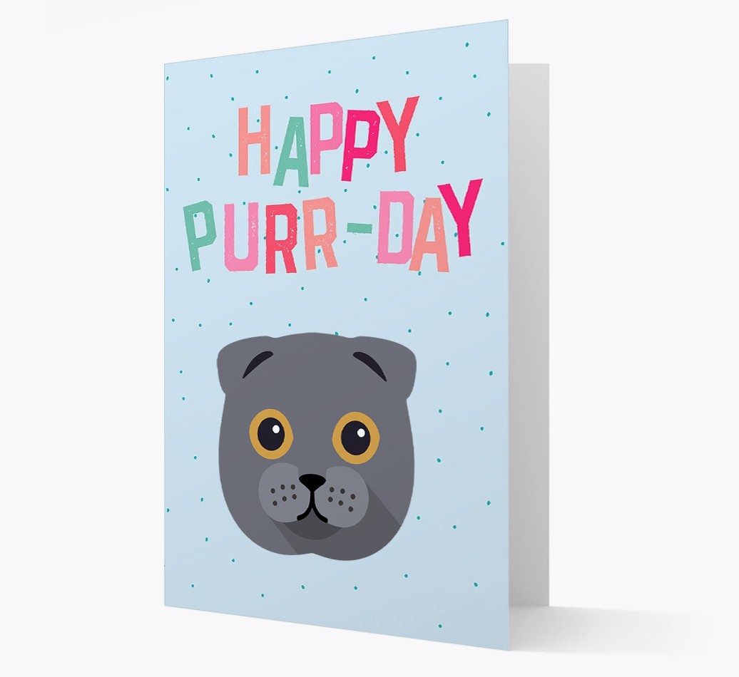 'Happy Purr-Day' - Personalised {breedCommonName} Card