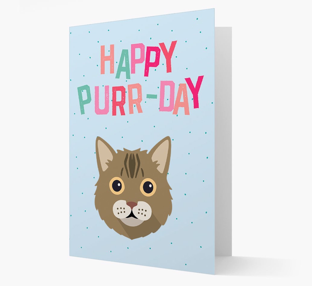 'Happy Purr-Day' - Personalised {breedCommonName} Card