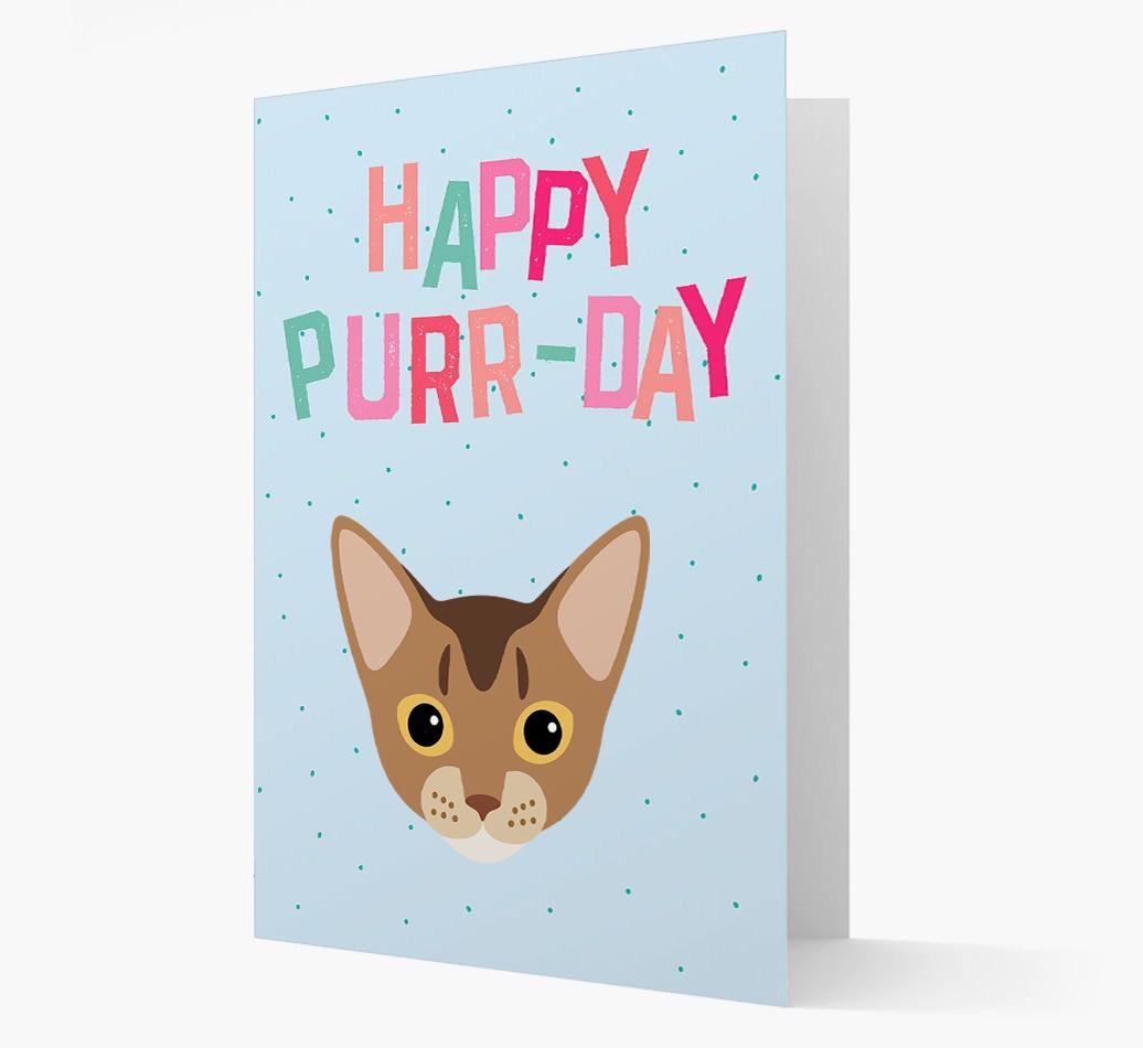 'Happy Purr-Day' - Personalized {breedCommonName} Card
