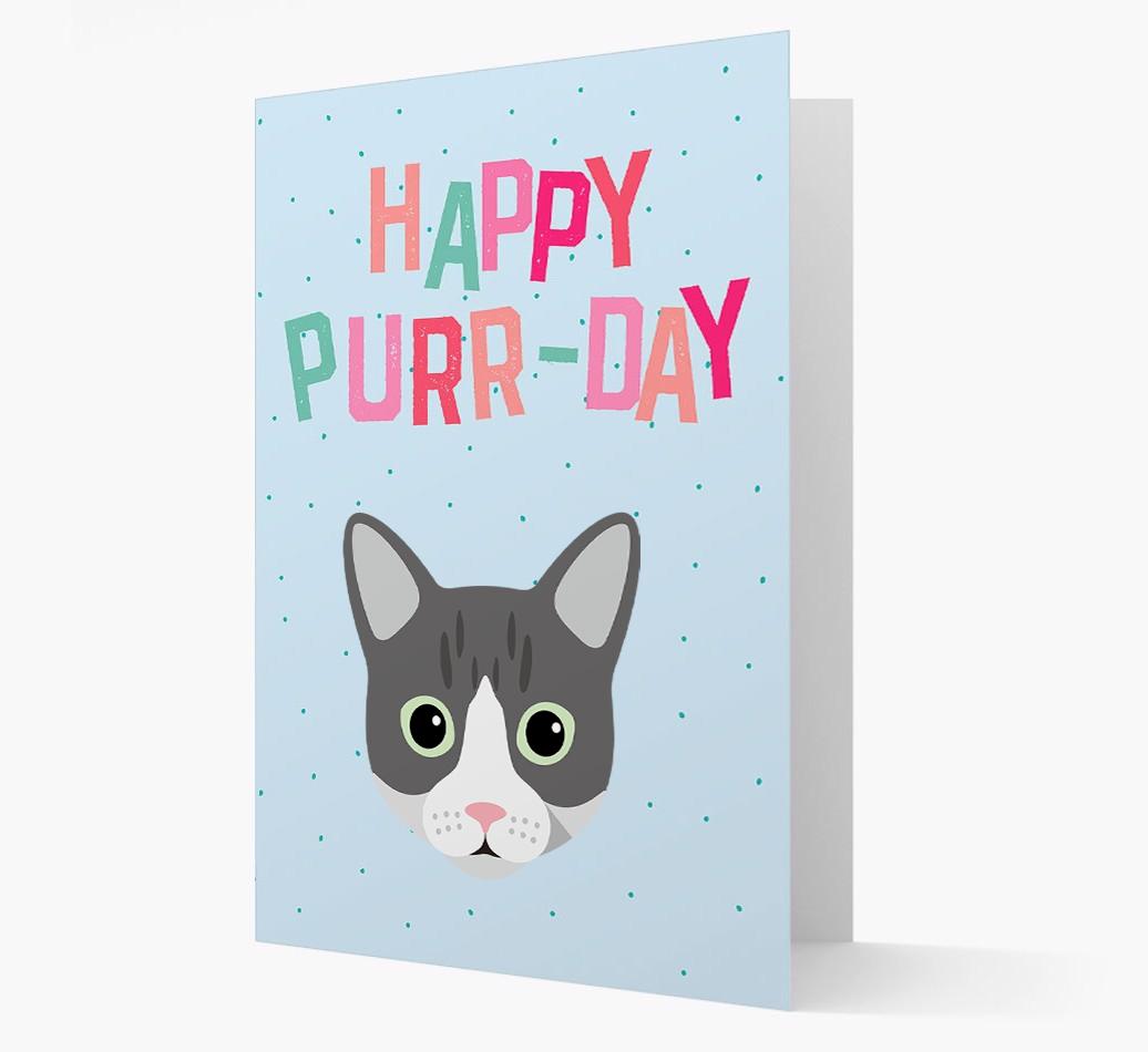 'Happy Purr-Day' - Personalized {breedCommonName} Card