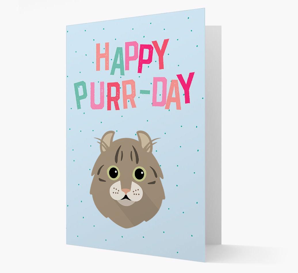 'Happy Purr-Day' - Personalized {breedCommonName} Card