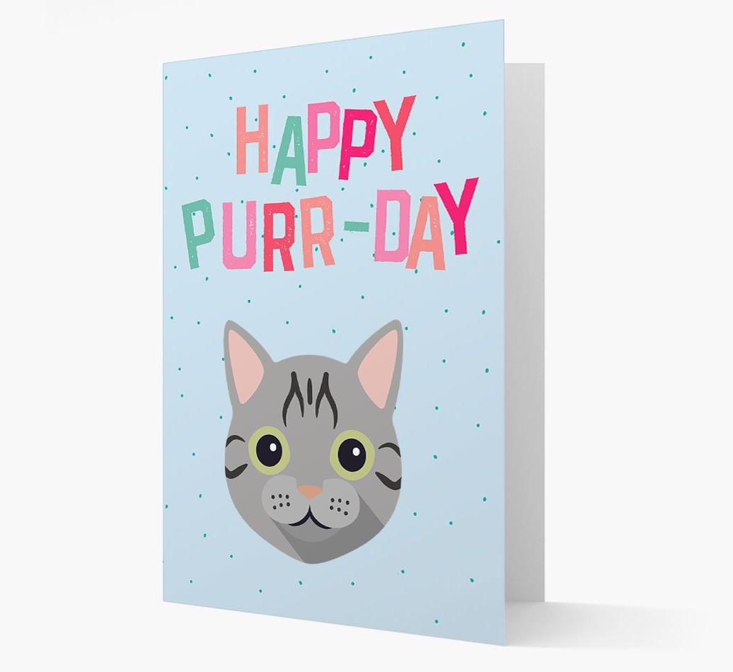 'Happy Purr-Day' - Personalized {breedCommonName} Card