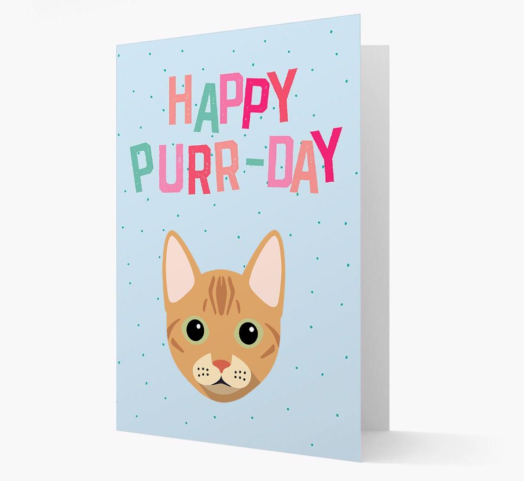 'Happy Purr-Day' - Personalized {breedCommonName} Card