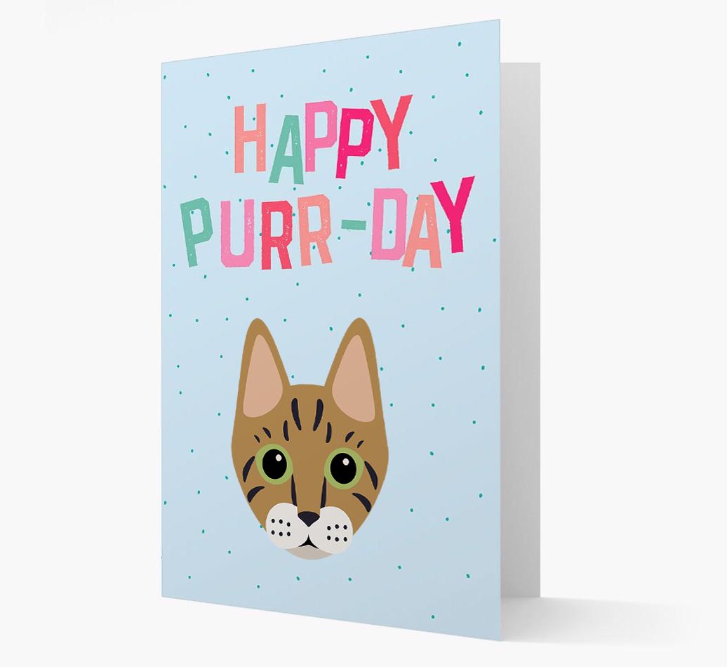 'Happy Purr-Day' - Personalized {breedCommonName} Card