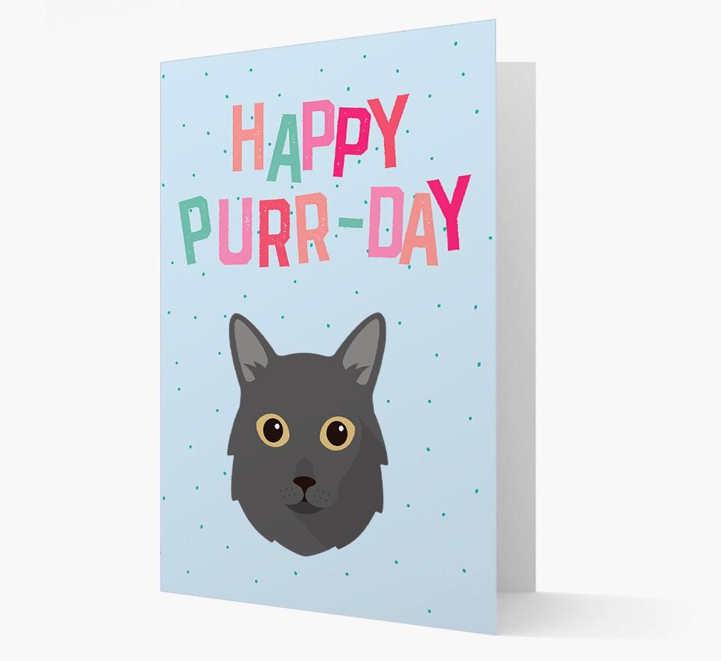 'Happy Purr-Day' - Personalized {breedCommonName} Card