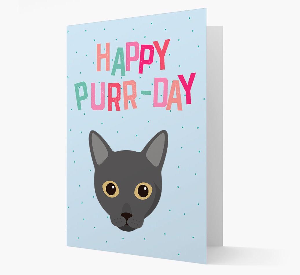 'Happy Purr-Day' - Personalized {breedCommonName} Card