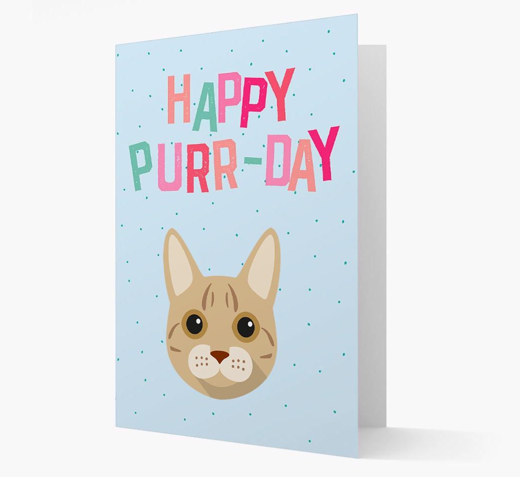 'Happy Purr-Day' - Personalized {breedCommonName} Card