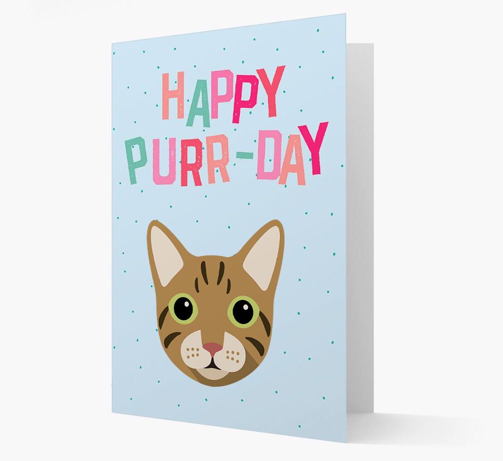 'Happy Purr-Day' - Personalized {breedCommonName} Card