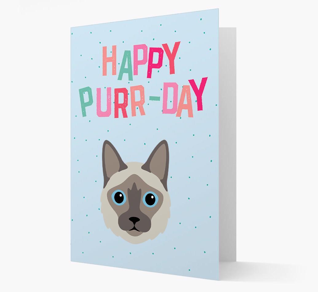 'Happy Purr-Day' - Personalized {breedCommonName} Card