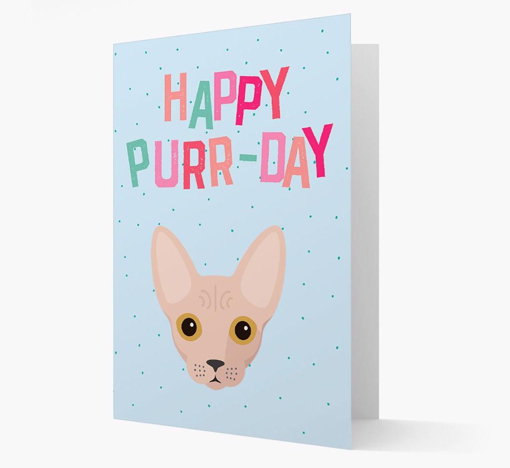 'Happy Purr-Day' - Personalized {breedCommonName} Card