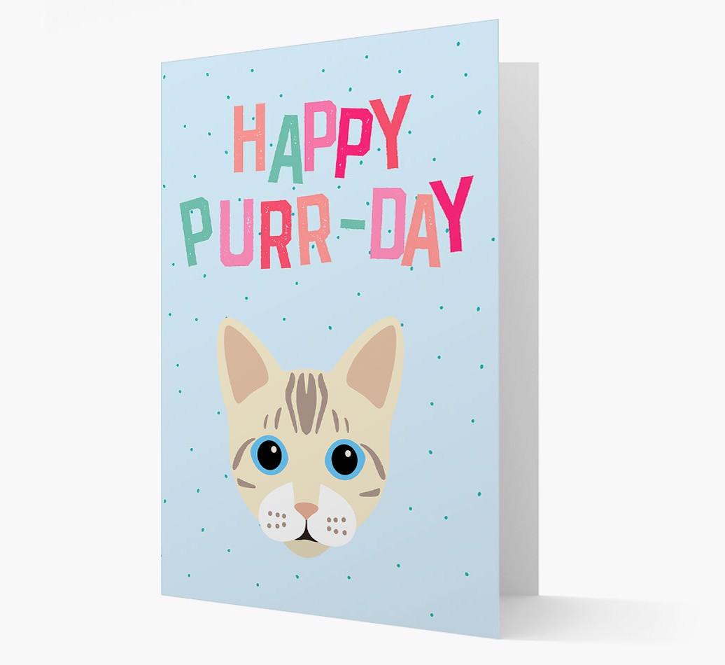 'Happy Purr-Day' - Personalized {breedCommonName} Card