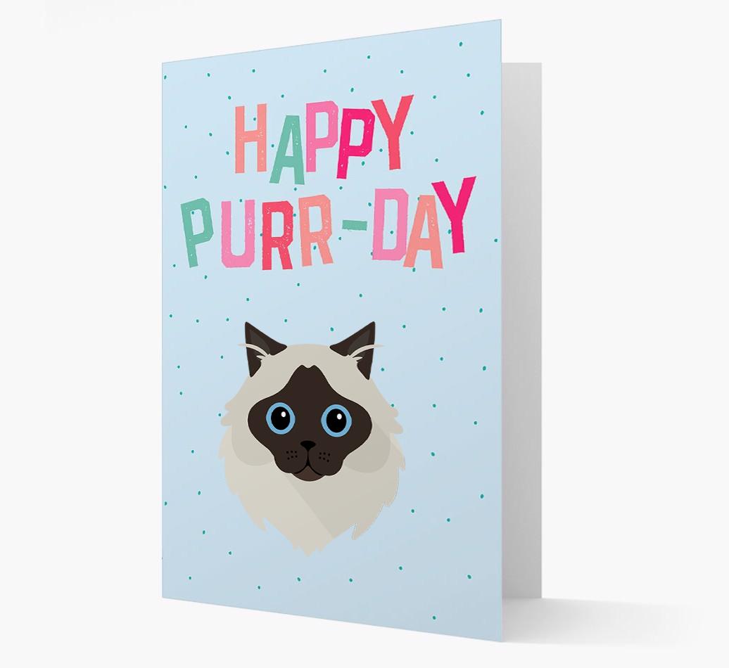 'Happy Purr-Day' - Personalized {breedCommonName} Card