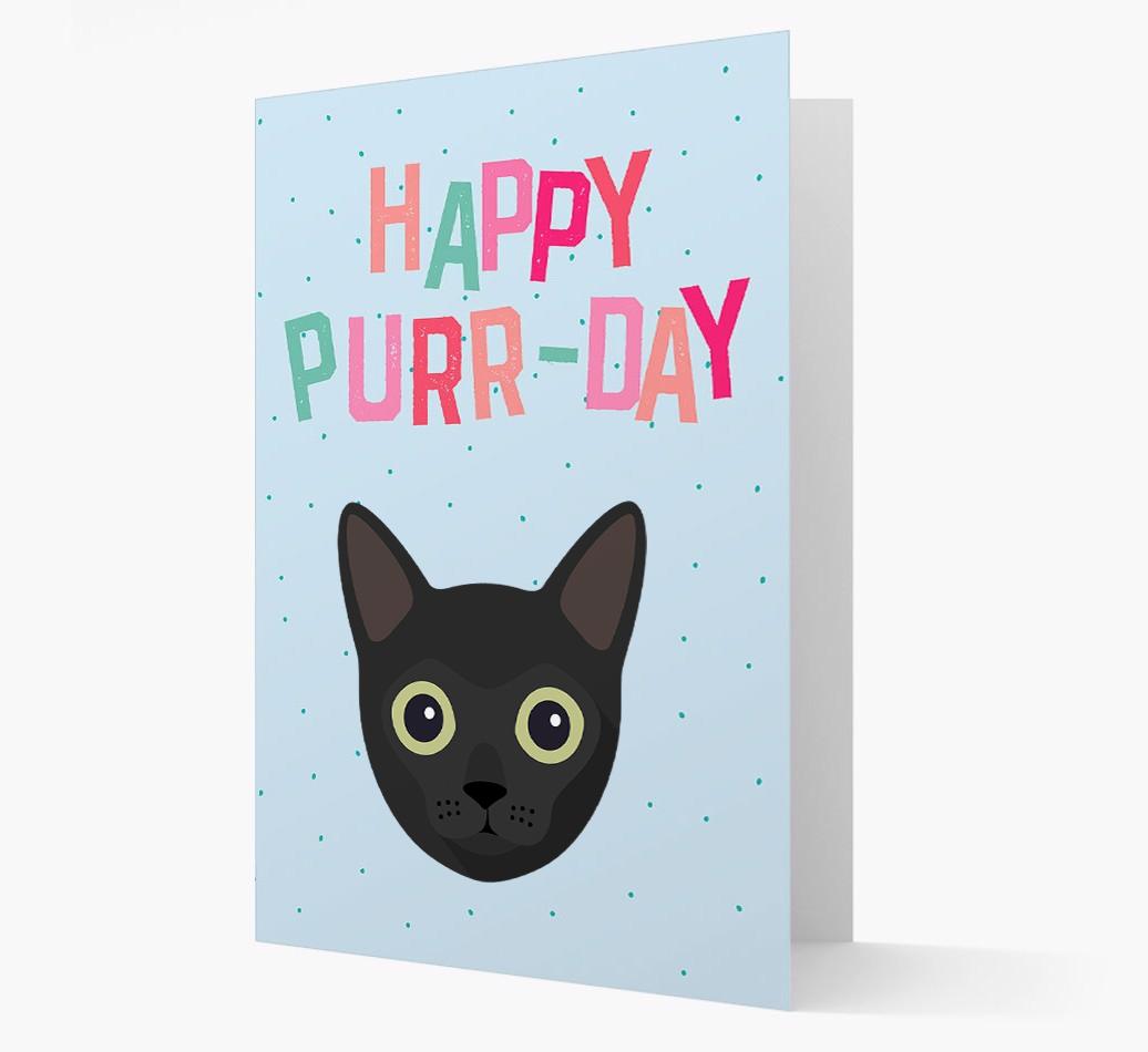 'Happy Purr-Day' - Personalized {breedCommonName} Card