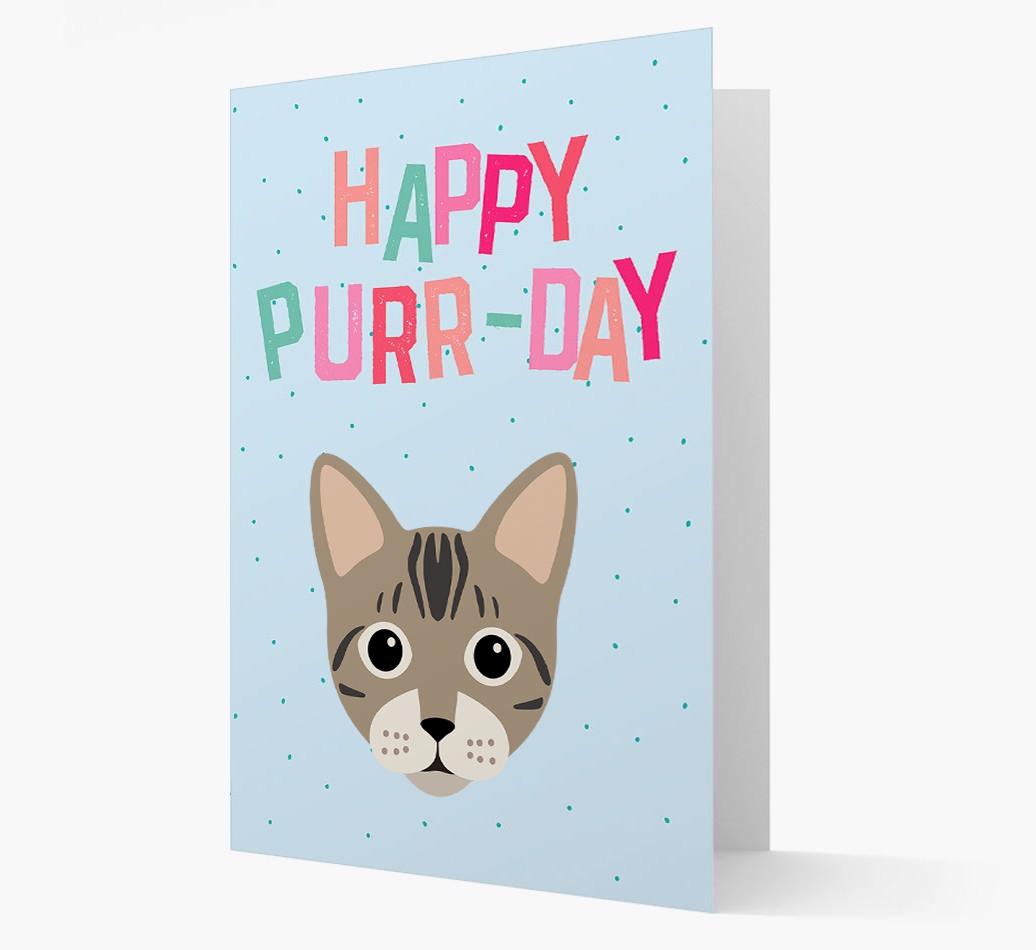 'Happy Purr-Day' - Personalized {breedCommonName} Card