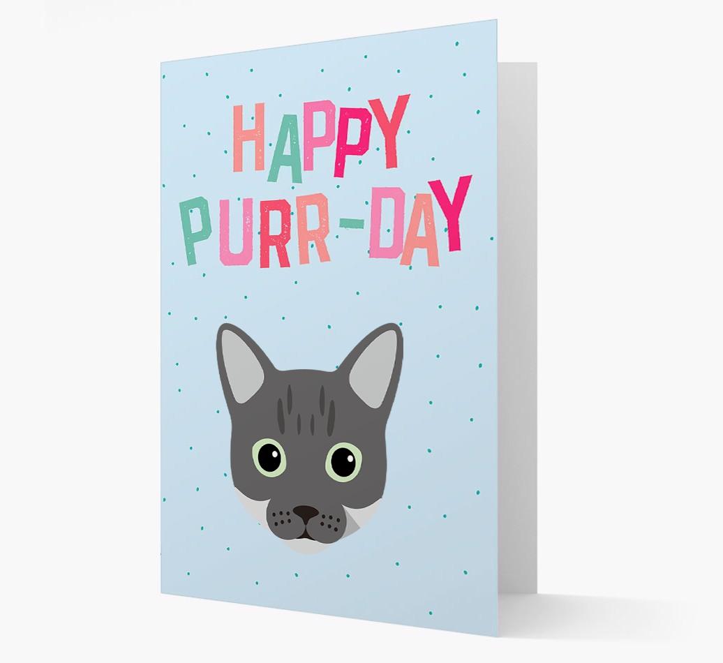 'Happy Purr-Day' - Personalized {breedCommonName} Card