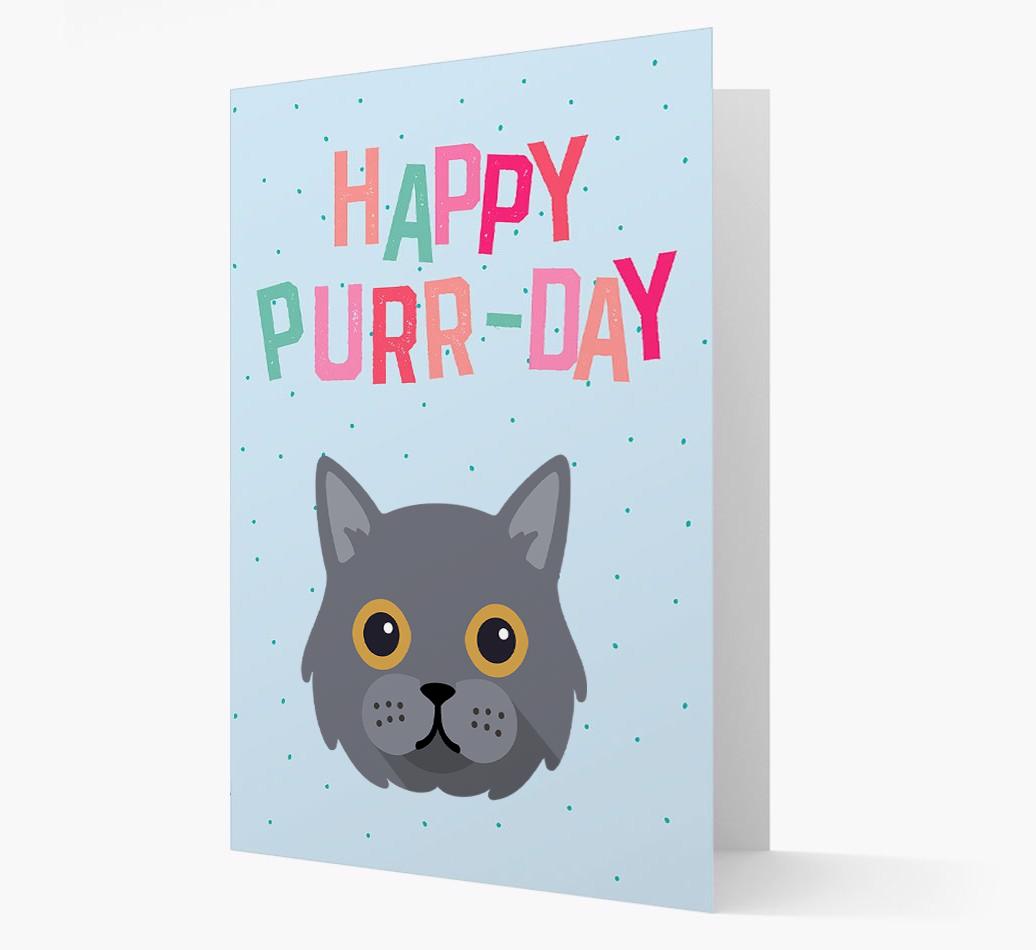 'Happy Purr-Day' - Personalized {breedCommonName} Card
