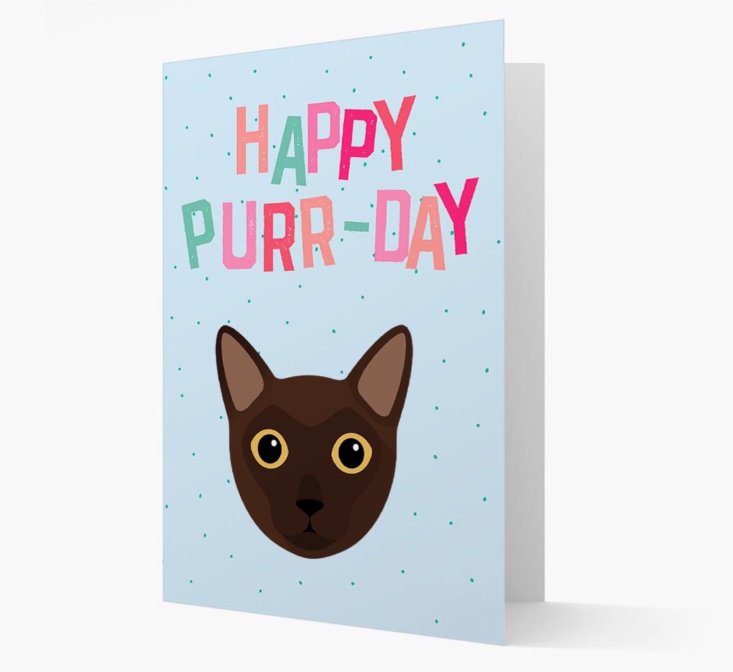 'Happy Purr-Day' - Personalized {breedCommonName} Card