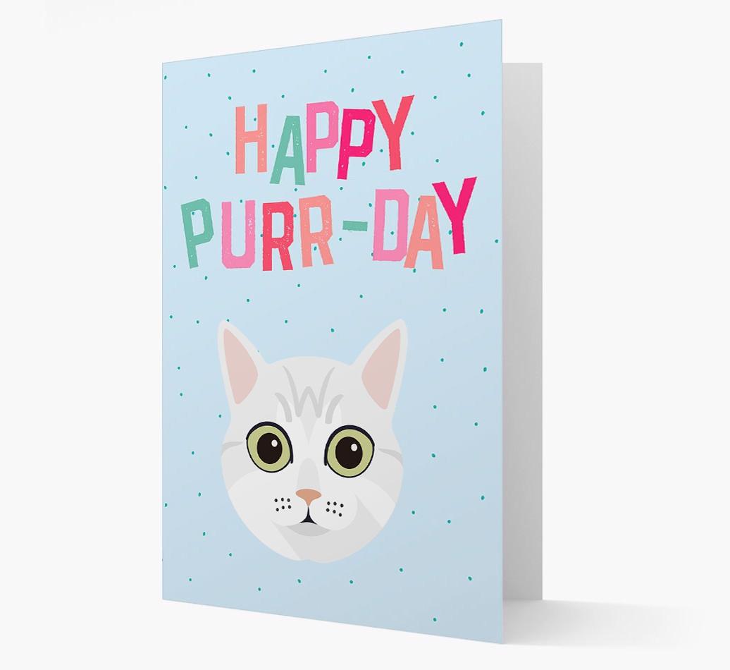 'Happy Purr-Day' - Personalized {breedCommonName} Card