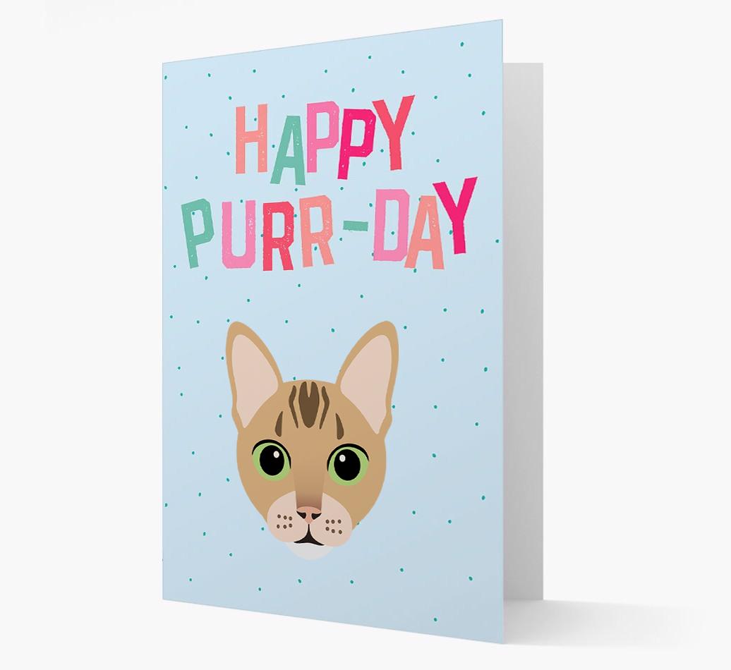 'Happy Purr-Day' - Personalized {breedCommonName} Card
