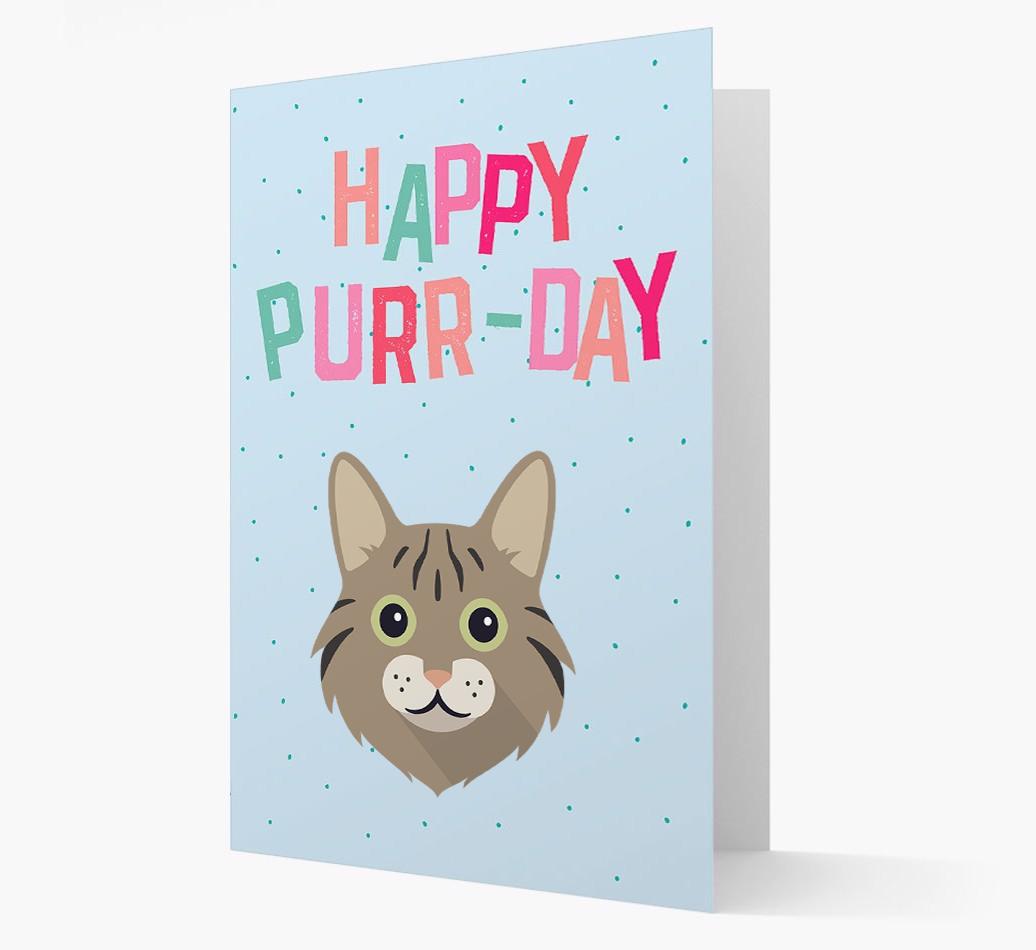 'Happy Purr-Day' - Personalized {breedCommonName} Card