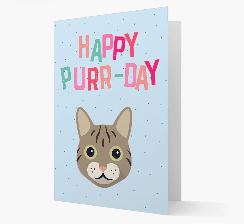 'Happy Purr-Day' - Personalized {breedCommonName} Card