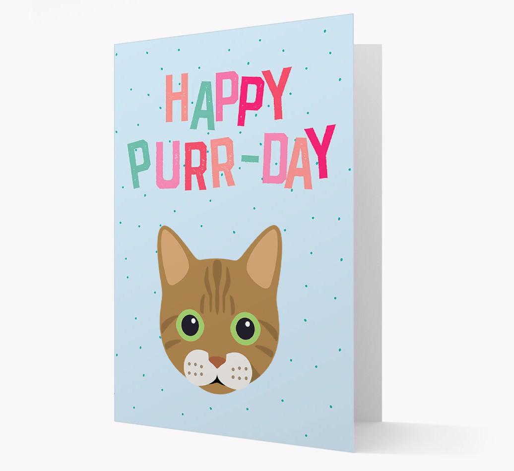 'Happy Purr-Day' - Personalized {breedCommonName} Card