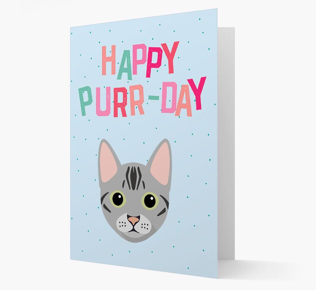 'Happy Purr-Day' - Personalized {breedCommonName} Card