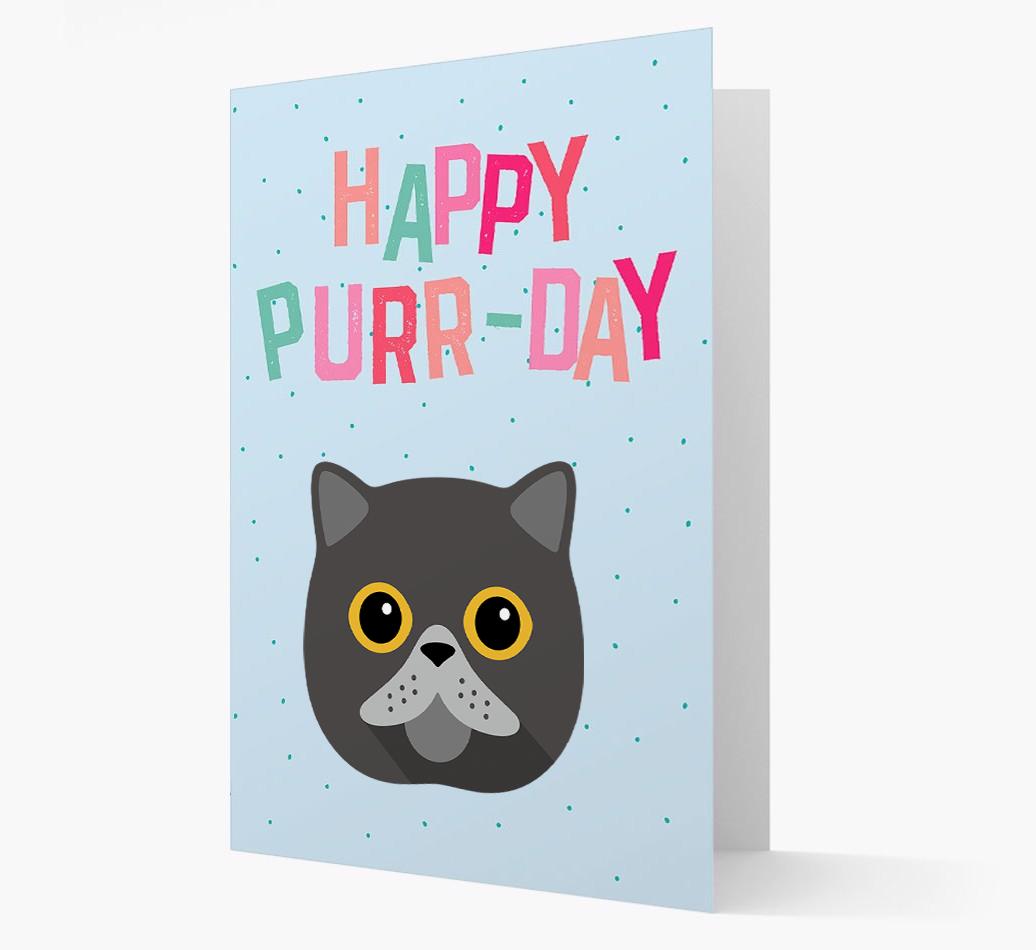 'Happy Purr-Day' - Personalized {breedCommonName} Card