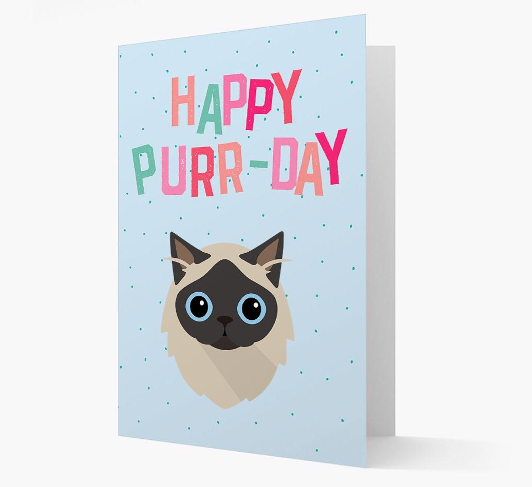 'Happy Purr-Day' - Personalized {breedCommonName} Card